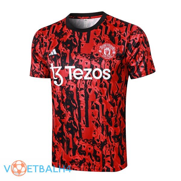 Manchester United Training T Shirt rood zwart 2023/2024