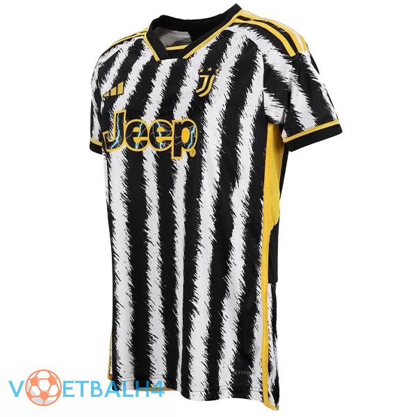 Juventus Dames voetbal jersey thuis zwart wit 2023/2024