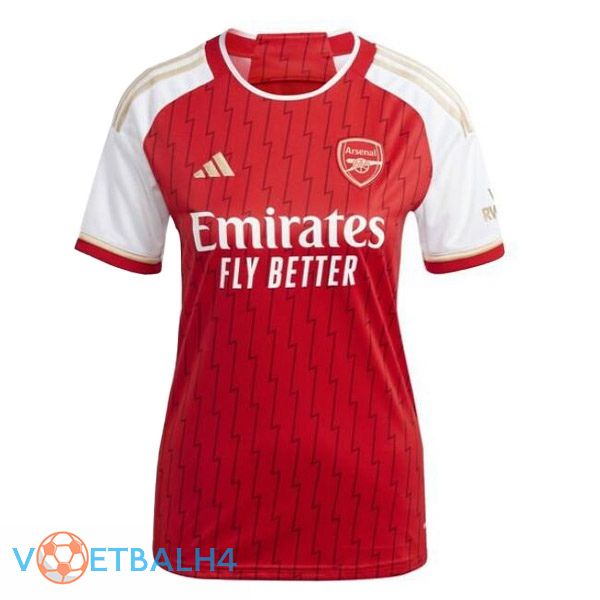 Arsenal Dames voetbal jersey thuis rood wit 2023/2024