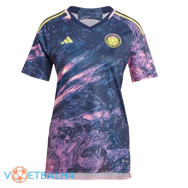 Colombia Dames voetbal jersey uit zwart paars 2023/2024