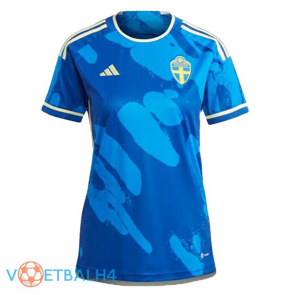 Zweden Dames voetbal jersey uit blauw 2023/2024