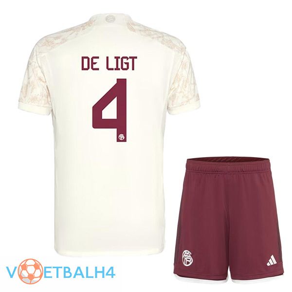 Bayern Munich (de Ligt 4) kinderen derde voetbal jersey geel 2023/2024