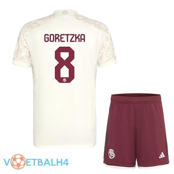 Bayern Munich (Goretzka 8) kinderen derde voetbal jersey geel 2023/2024