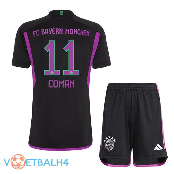 Bayern Munich (Coman 11) kinderen uit voetbal jersey zwart 2023/2024