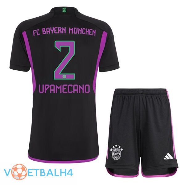 Bayern Munich (Upamecano 2) kinderen uit voetbal jersey zwart 2023/2024