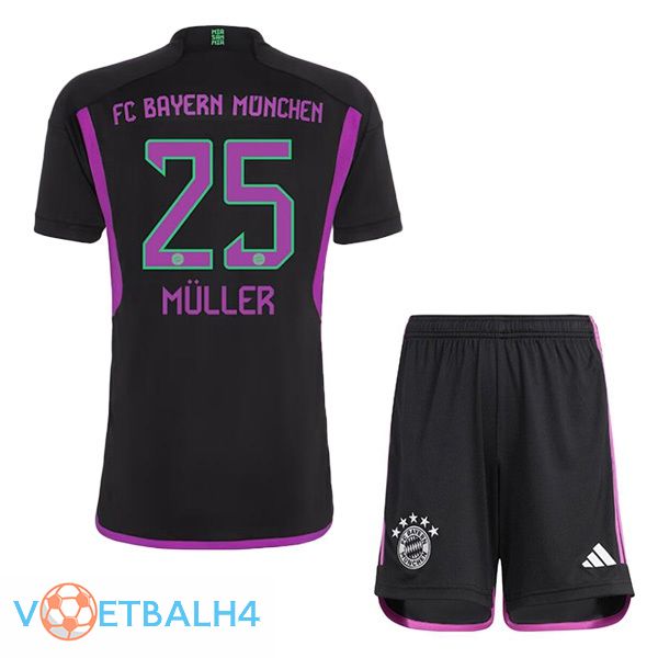 Bayern Munich (Müller 25) kinderen uit voetbal jersey zwart 2023/2024