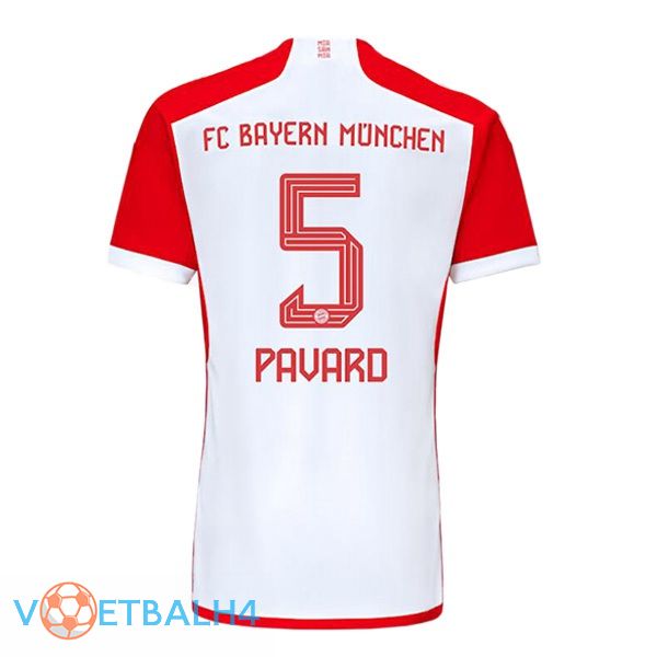 Bayern Munich (Pavard 5) thuis voetbal jersey wit rood 2023/2024