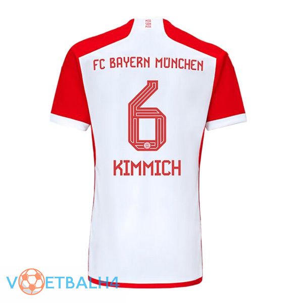 Bayern Munich (Kimmich 6) thuis voetbal jersey wit rood 2023/2024