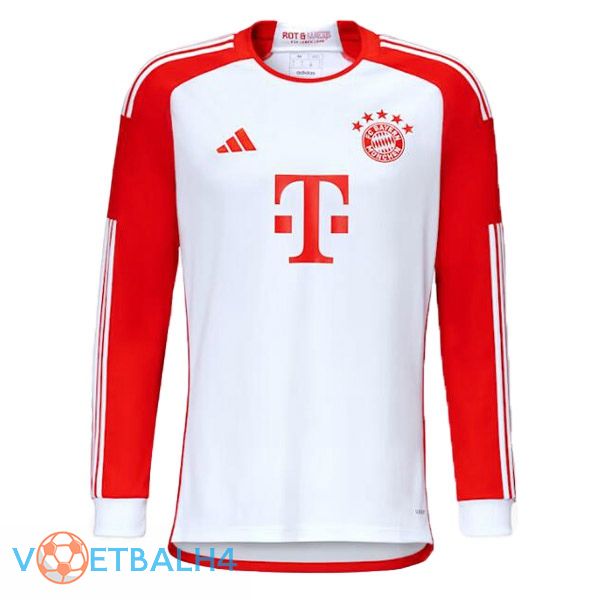 Bayern Munich voetbal jersey thuis lange mouwwit rood 2023/2024