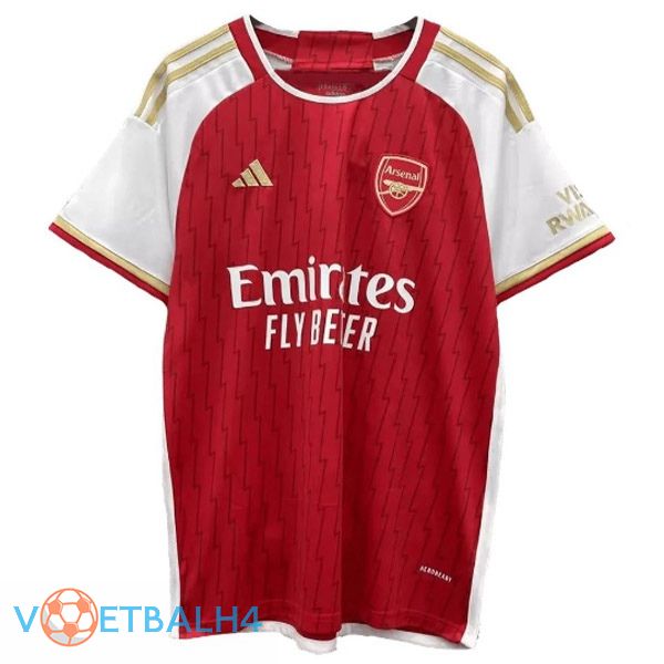 Arsenal voetbal jersey thuis rood gelekte versie 2023/2024