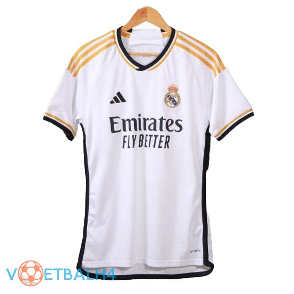 Real Madrid voetbal jersey thuis wit gelekte versie 2023/2024