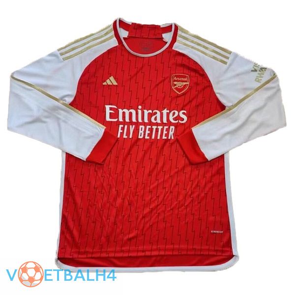 Arsenal voetbal jersey thuis lange mouwrood gelekte versie 2023/2024