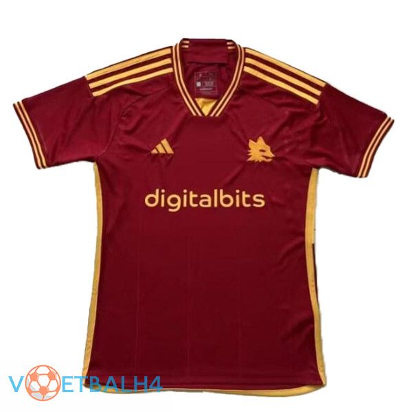 AS Roma voetbal jersey thuis rood gelekte versie 2023/2024