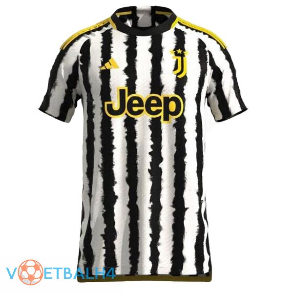 Juventus voetbal jersey thuis zwart wit gelekte versie 2023/2024