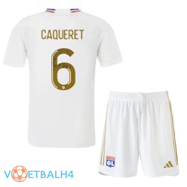 Lyon OL (CAQUERET 6) kinderen thuis voetbal jersey wit 2023/2024