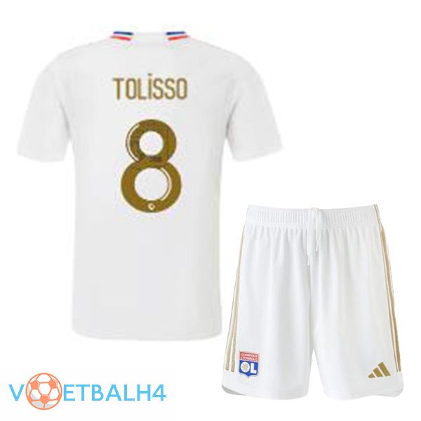 Lyon OL (TOLISSO 8) kinderen thuis voetbal jersey wit 2023/2024