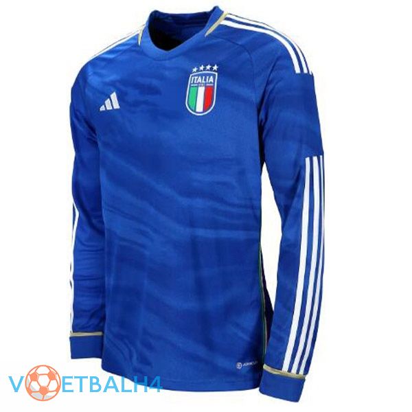 Italië lange mouwvoetbal jersey thuis blauw 2023/2024