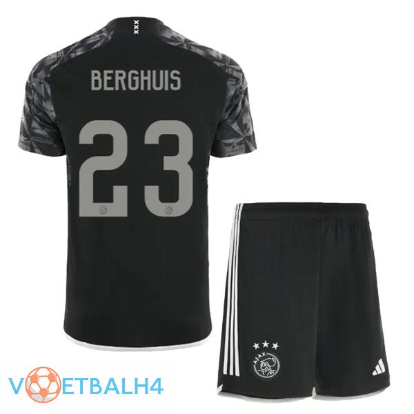 AFC Ajax (Berghuis 23) kinderen derde voetbal jersey zwart 2023/2024