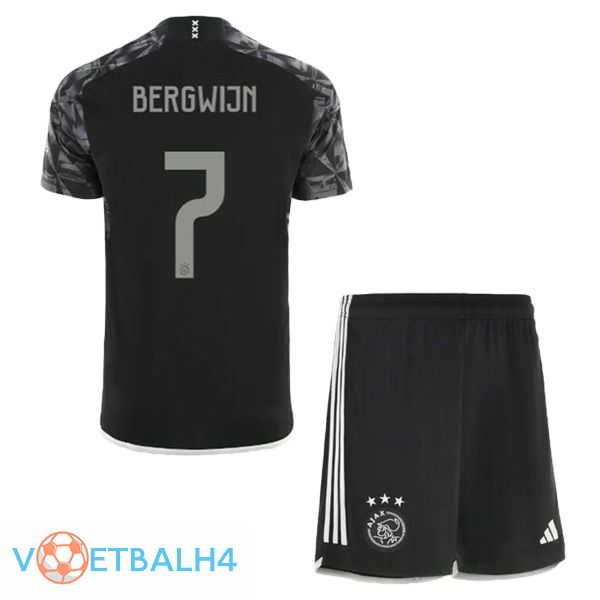 AFC Ajax (Bergwijn 7) kinderen derde voetbal jersey zwart 2023/2024