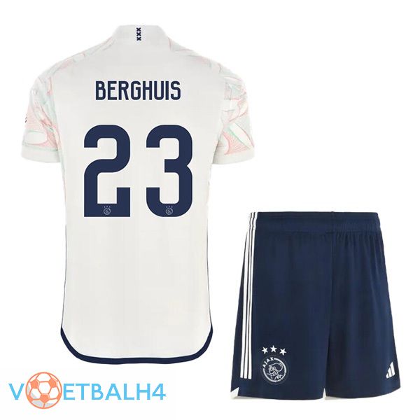 AFC Ajax (Berghuis 23) kinderen voetbal jersey uit wit 2023/2024