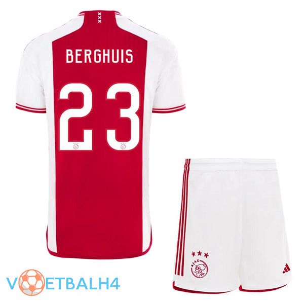 AFC Ajax (Berghuis 23) kinderen voetbal jersey thuis rood wit 2023/2024