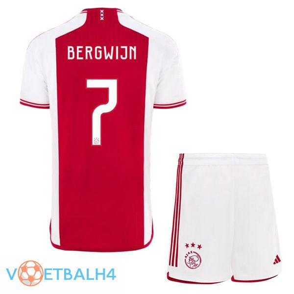 AFC Ajax (Bergwijn 7) kinderen voetbal jersey thuis rood wit 2023/2024