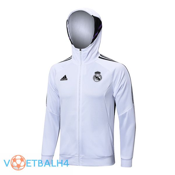 Real Madrid trainingsjack Hoodie wit 2023/2024