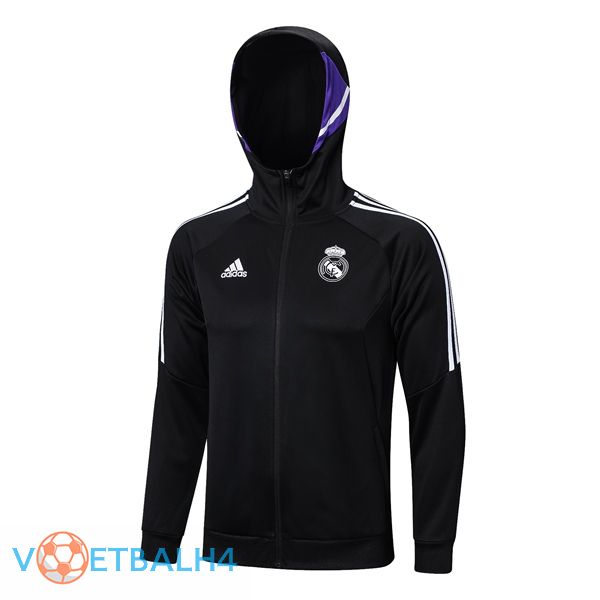 Real Madrid trainingsjack Hoodie zwart 2023/2024