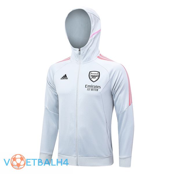 Arsenal trainingsjack Hoodie wit 2023/2024