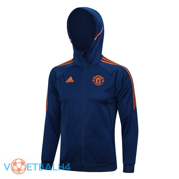 Manchester United trainingsjack Hoodieblauw 2023/2024