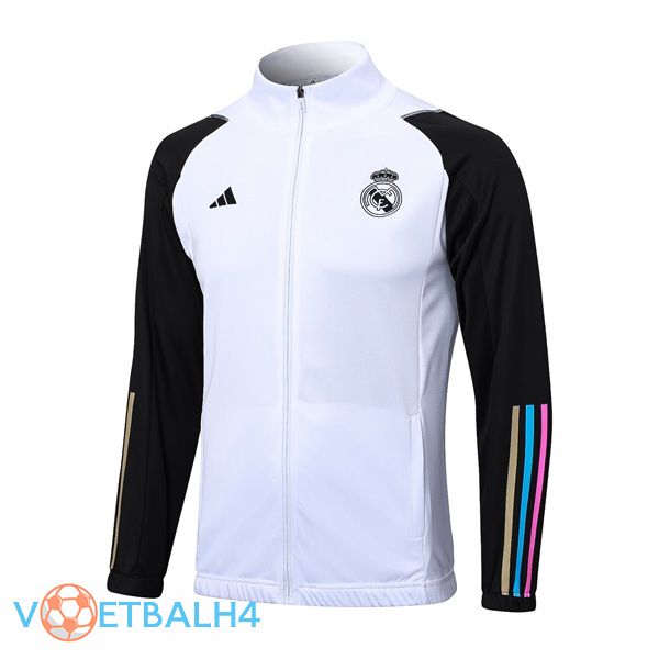 Real Madrid trainingsjack wit zwart 2023/2024