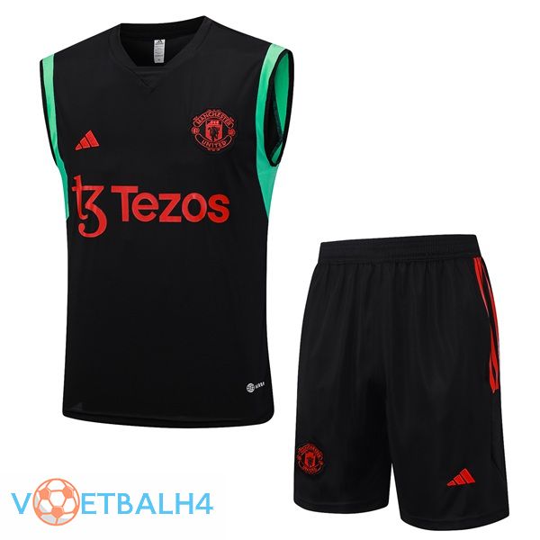 Manchester United voetbal Vest + korte broek zwart 2023/2024