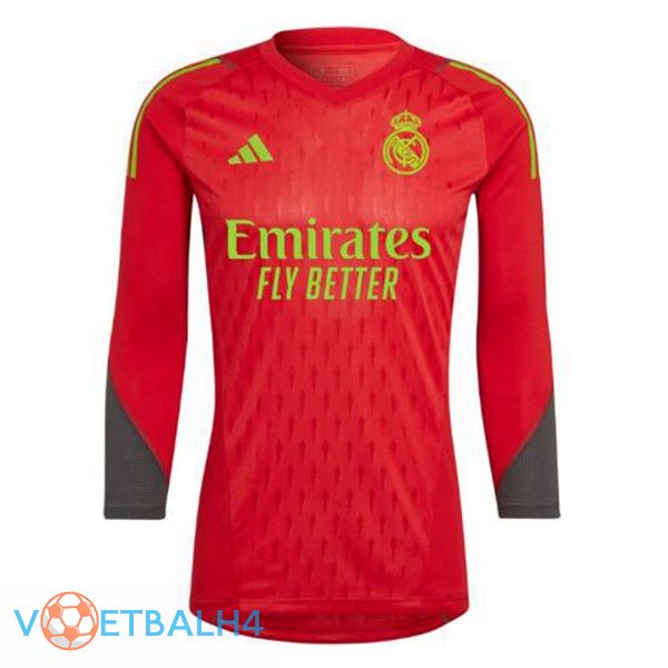 Real Madrid doelman voetbal jersey lange mouwrood 2023/2024