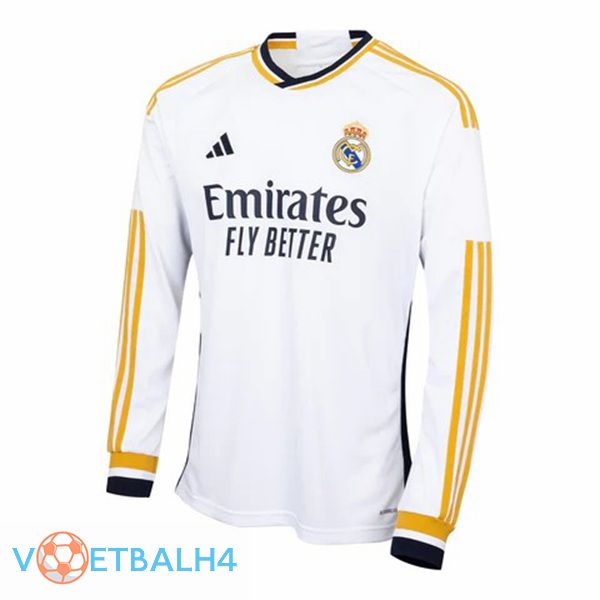 Real Madrid voetbal jersey thuis lange mouwwit 2023/2024