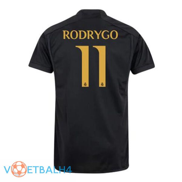 Real Madrid (Rodrygo 11) derde voetbal jersey zwart 2023/2024