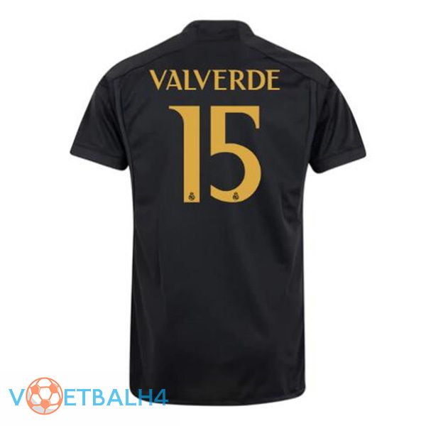 Real Madrid (Valverde 15) derde voetbal jersey zwart 2023/2024