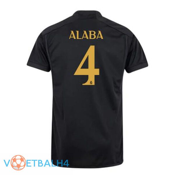 Real Madrid (Alaba 4) derde voetbal jersey zwart 2023/2024