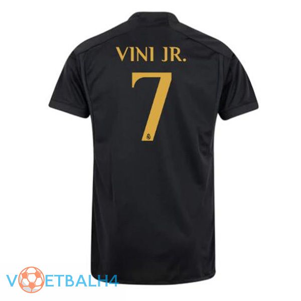 Real Madrid (Vini Jr. 7) derde voetbal jersey zwart 2023/2024