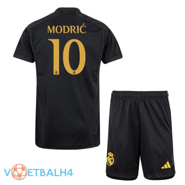 Real Madrid (Modrić 10) kinderen derde voetbal jersey zwart 2023/2024