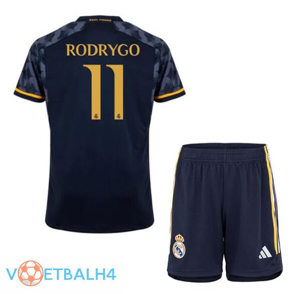 Real Madrid (Rodrygo 11) kinderen uit voetbal jersey blauw koninklijk 2023/2024