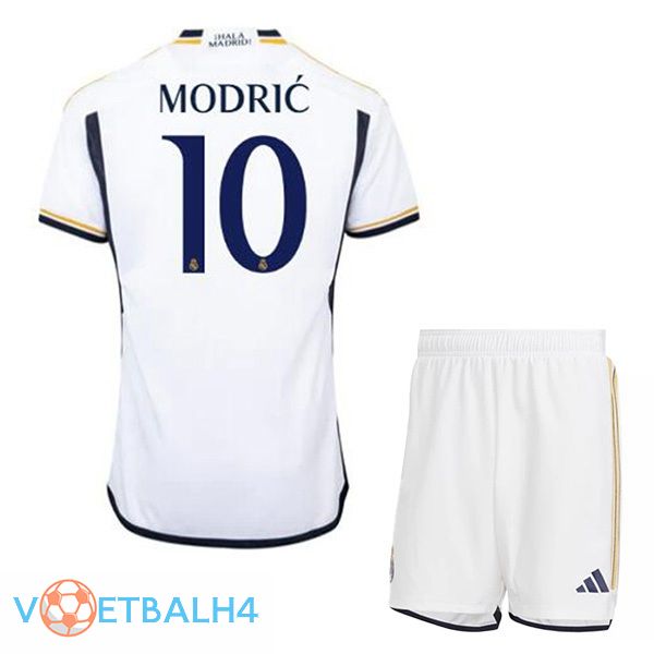 Real Madrid (Modrić 10) kinderen voetbal jersey thuis wit 2023/2024