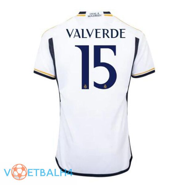 Real Madrid (Valgroente 15) voetbal jersey thuis wit 2023/2024