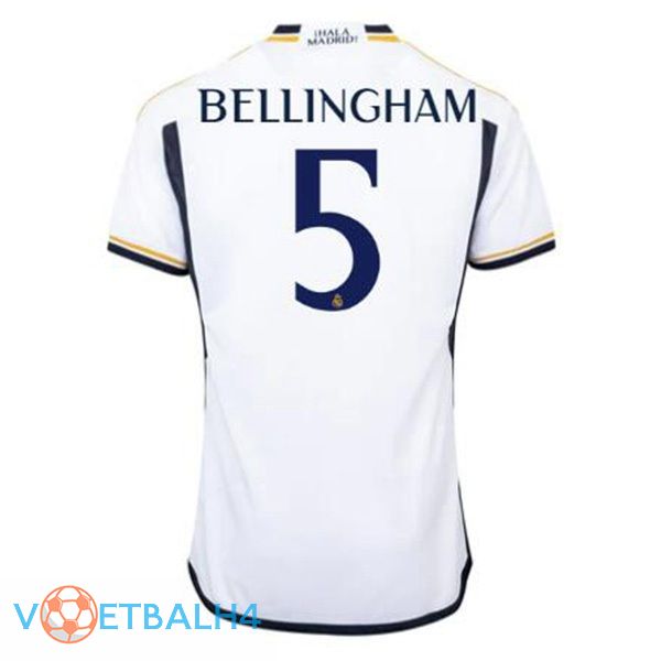 Real Madrid (Bellingham 5) voetbal jersey thuis wit 2023/2024