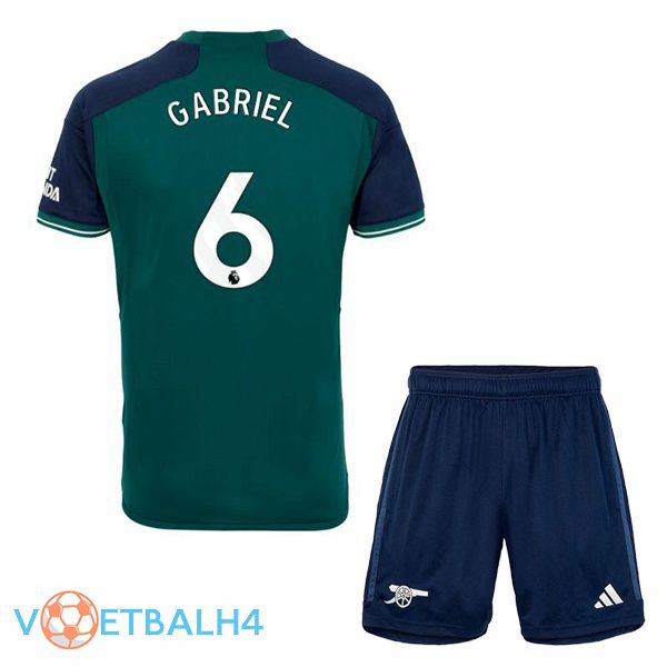 Arsenal (GABRIEL 6) kinderen voetbal jersey derde groente 2023/2024