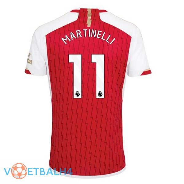 Arsenal (MARTINELLI 11) thuis voetbal jersey rood wit 2023/2024