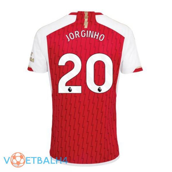 Arsenal (JORGINHO 20) thuis voetbal jersey rood wit 2023/2024