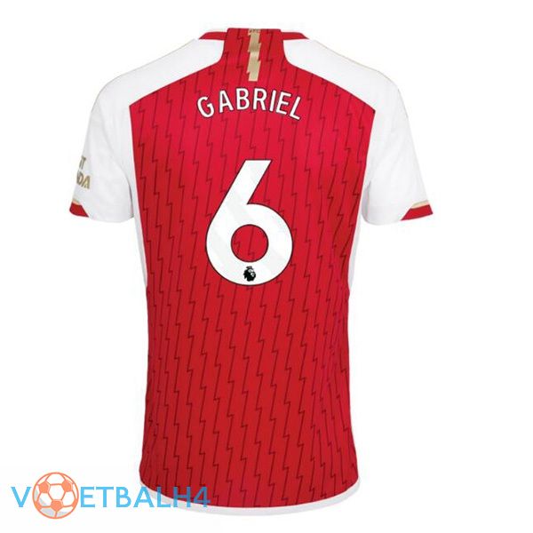 Arsenal (GABRIEL 6) thuis voetbal jersey rood wit 2023/2024