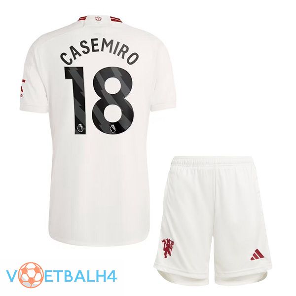 Manchester United (Casemiro 18) kinderen derde voetbal jersey wit 2023/2024