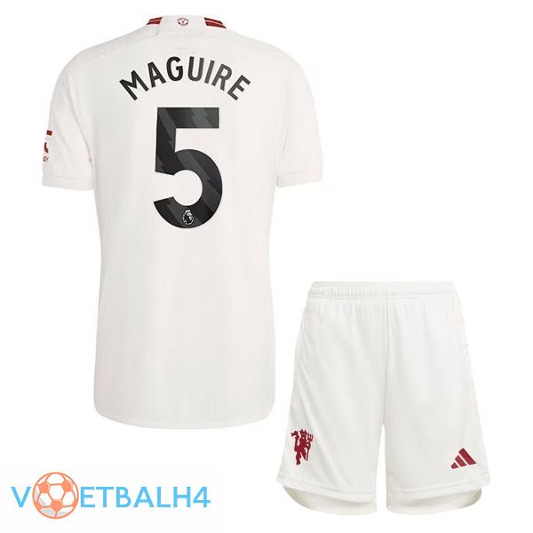 Manchester United (Maguire 5) kinderen derde voetbal jersey wit 2023/2024