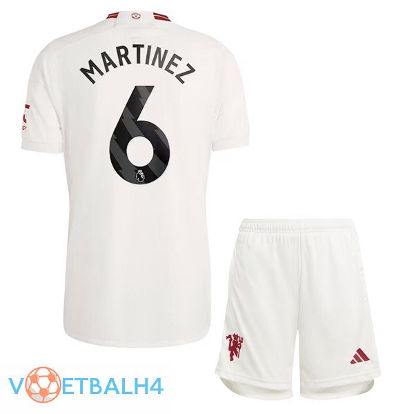 Manchester United (Martinez 6) kinderen derde voetbal jersey wit 2023/2024